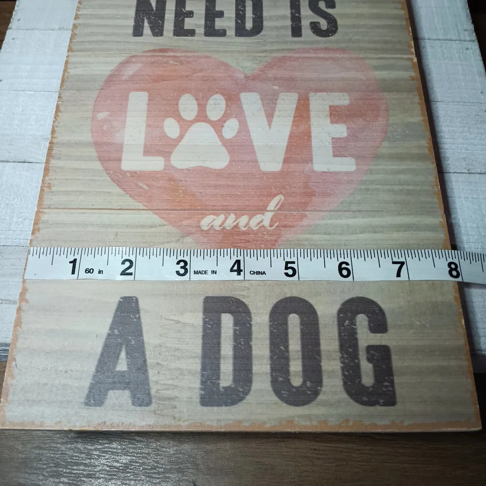Fetco 'All You Need Is Love And A Dog' Red and Brown Decorative Accents Sign